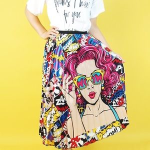 CLEARANCE SALE: Fun Designed Pleated Skirt